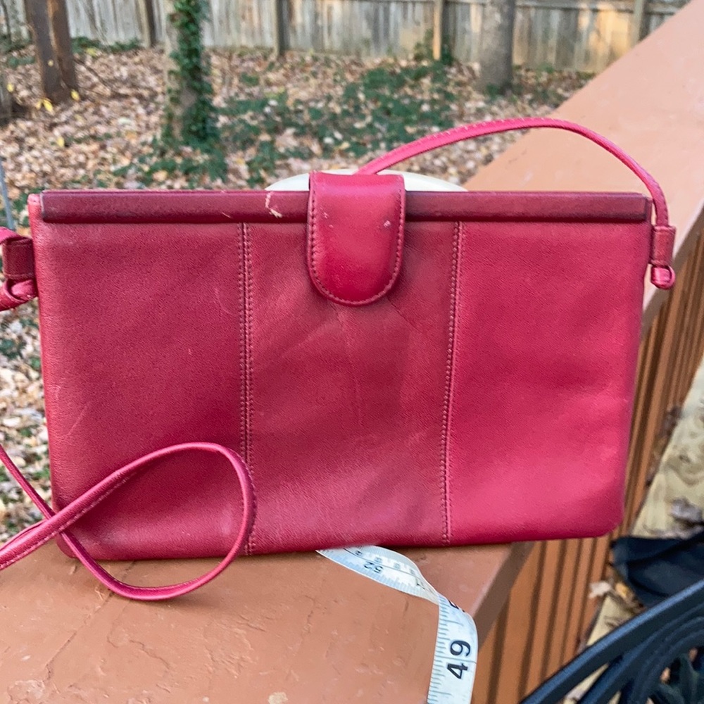 Koret red leather crossbody shoulder purse